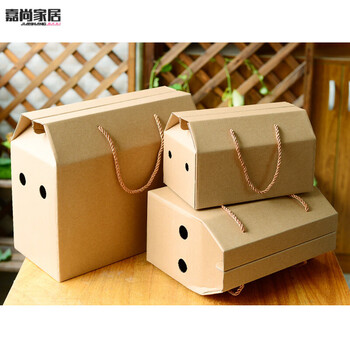 可狄手提纸盒通用水果包装盒510斤空白瓦楞礼盒纸箱印刷定做t2牛皮纸