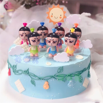 金刚葫芦娃生日蛋糕葫芦娃七兄弟儿童千里眼火娃水娃蛋糕同城全国北京