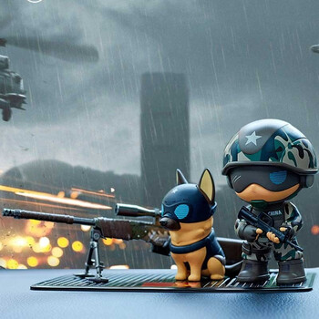 卡通人偶特种兵征途战士汽车摆件办公桌面摆件男女礼物 战地迷彩 awm