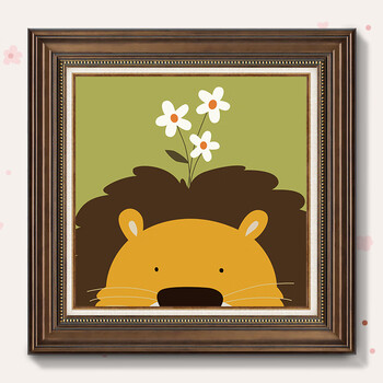 欧式儿童房装饰画男孩女孩卧室床头挂画美式壁画创意动物客厅装饰