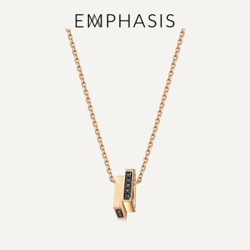 EMPHASIS艾斐诗M「冠」系列18K金黑钻石项链锁骨链女士90613N 42cm