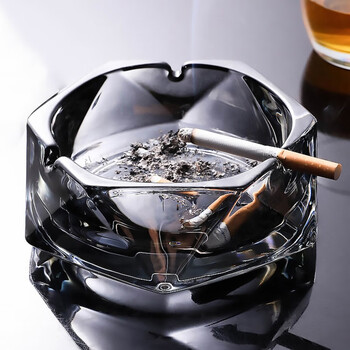 隆屋玻璃烟灰缸北欧风大号烟缸ins风ktv酒吧露台个性几何水晶玻璃烟灰