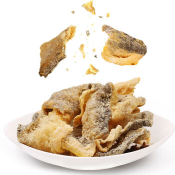 香酥咸蛋黄鱼皮100g500g香酥炸鱼皮脆即食办公室休闲海味零食原味香脆