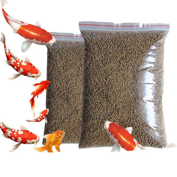 新款金鱼饲料观赏鱼锦鲤增色鱼粮大中小颗粒不浑水热带鱼食饵料粮小