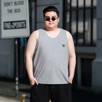 筑凡220斤背心男加肥加大码男士棉质弹力吸汗胖子内穿加大灰色6xl