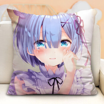 晴野蕾姆方形抱枕雷姆动漫周边从零开始的异世界生活定制靠垫拉姆枕头