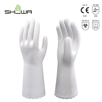 尚和手套(SHOWA) 轻薄PVC手套 无衬防水耐油贴手食堂清洁手套130 白色1双 S码 300478