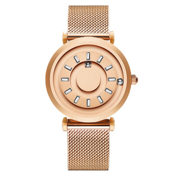 eoeo女士手表女表时尚个性小众感设计简约气质轻玫瑰金米兰尼斯钢带送