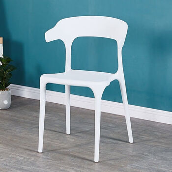 餐椅靠背椅子北欧创意餐桌椅咖啡厅休闲牛角椅白色lgf加厚款单把价格