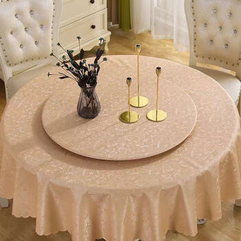 guiyin桌布防水防烫防油免洗防滑圆形酒店桌套大圆桌布转盘套台布桌垫