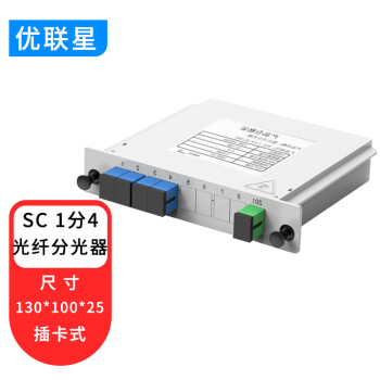 优联星 光纤分路器1分4 SC接口插卡分光器电信级1比4插片式分光器一分四光分路器 YLX-FGQSC14