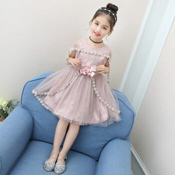 六一儿童节穿的衣服女童夏天裙子小女孩子公主燕尾连衣裙走秀礼服 皮