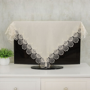 维塔维拉现代简约电视机罩家用挂墙电视盖布蕾丝欧式55寸65寸电视防尘