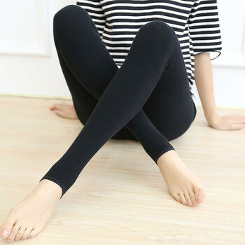 打底裤女加绒外穿配裙子薄绒脚踩加厚连裤袜200克黑色平板踩脚均码