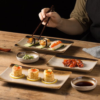 青木尚瓷日式长方形陶瓷盘子创意料理寿司盘平盘鱼盘子秋刀鱼长盘菜盘刺身盘子家用中盘23 5cmx14cm 图片价格品牌报价 京东