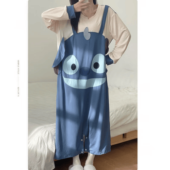 ckmc连体睡衣女春秋卡通可爱长袖家居服可外穿学生大码宽松休闲居家服