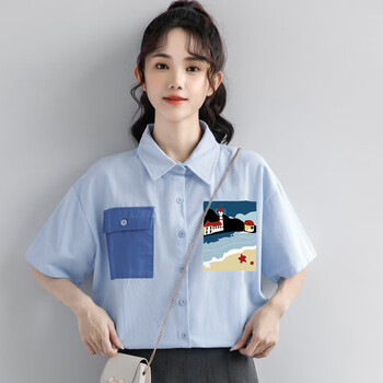 服饰内衣>女装>衬衫>良菊>良菊青少女孩衬衫初中生高中女生夏季学生