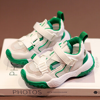 cataitata女童鞋网面包头鞋季2024新款儿童透气运动小白鞋女孩老爹网