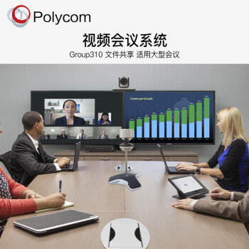 宝利通Polycom视频会议终端Group310-1080P 12倍数字变焦摄像头 全向麦克 支持腾讯 ZOOM软件 适合中型会议室