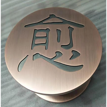 玻璃门拉手字母大把手酒店包房大门把手定做logo不锈钢拉手 红古铜