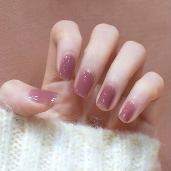 学生自然色半透明指甲油免烤快干不可撕显白裸色奶咖色 冰透乌梅裸