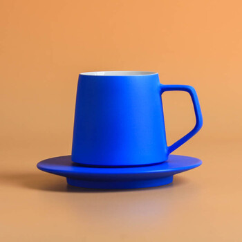 思晞 克莱因蓝咖啡杯 半糖生活 景德镇手作克莱因蓝理想陶瓷马克杯