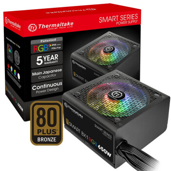TtThermaltake650W Smart BX1 RGB 650 ԵԴ80PLUSͭ/256ɫЧ/ϵ/¿طȣ
