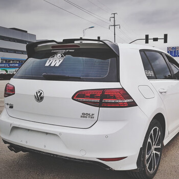 适用大众新高尔夫7尾翼75免打孔汽车改装rline烤漆abs顶翼定风翼rline
