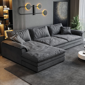 沙发客厅大户型新款意式科技布艺沙发轻奢乳胶沙发超大坐宽客厅沙发