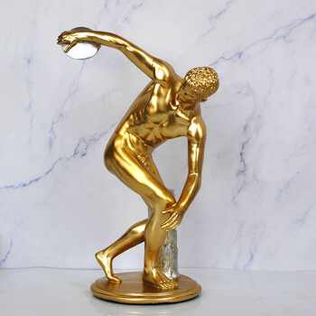 aaa特价捡漏人物雕塑掷铁饼者男体育运动员雕像书房书桌办公室家居