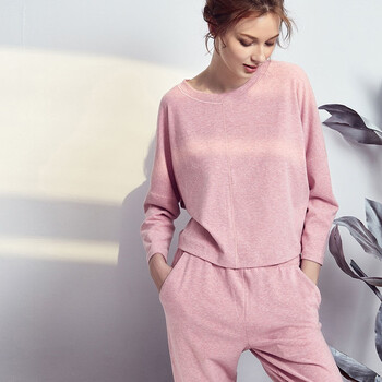 伊维斯睡衣女居家外穿两用舒适棉感休闲家居服套装运动女士睡衣套装