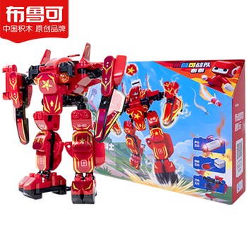 布鲁克布鲁可积木百变战队儿童大颗粒积木拼装男女孩玩具生日节日礼物