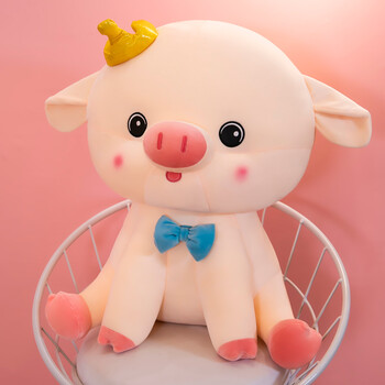 猪猪公仔床上陪你睡觉抱枕女生超软玩偶布娃娃送女友礼物 皇冠天使猪