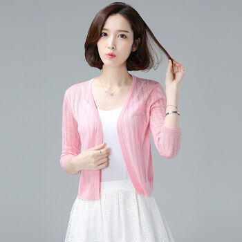 希尔库班新品夏季小披肩防晒衣服女新款冰丝洋气夏季薄款披 粉色 s 80