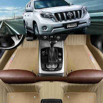 晴智丰田普拉多真牛皮全包围脚垫7座10214霸道2700大包围汽车脚垫专用 真皮脚垫-咖色 专车专用脚垫