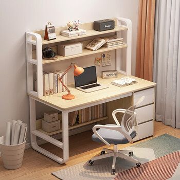 摩基台式书桌书柜组合带书架写字桌学生家用学习桌子办公桌椅组合橡胶