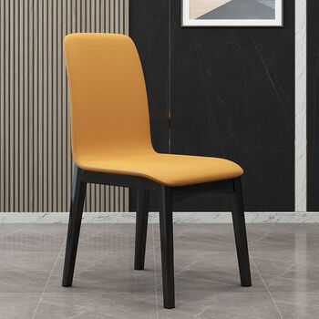 可狄 实木餐椅椅子家用北欧餐桌椅靠背餐凳子现代简约软包餐椅轻奢皮