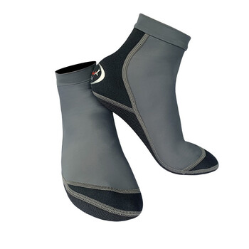 新款潜水袜15mm男女浮潜袜莱卡防滑防刮沙滩袜游泳袜子冲浪男款灰色l