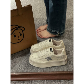 北极绒厚底星星鞋女2024年夏季新款复古鞋子百搭感板鞋奶呼呼小白鞋