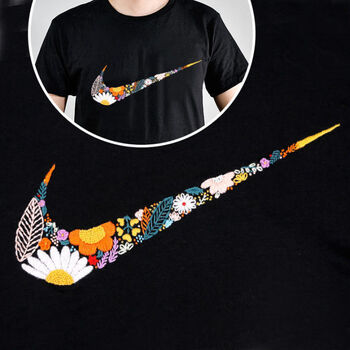 刺绣diy材料包手工补丁贴自绣送男友情侣礼物生日礼物对勾雏菊对勾带