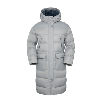 blackyak布来亚克轻量中长款鹅绒服女保暖厚实冬羽绒服女wjw426浅灰色