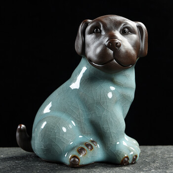 狗摆件吉祥物陶瓷狗摆件风水旺财生肖狗年吉祥物客厅电视柜家居装饰品