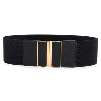 女士穿的牛仔裤腰带松紧的简约百搭松紧女士腰带时尚装饰连衣裙黑色