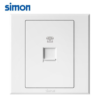 SIMON西蒙电话插座面板 86型暗装 E3系列一位电话插座 305214 雅白色