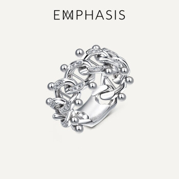 EMPHASIS艾斐诗MMXXI「越」系列白色18K金钻石锁链戒指指环92983R预订 11圈