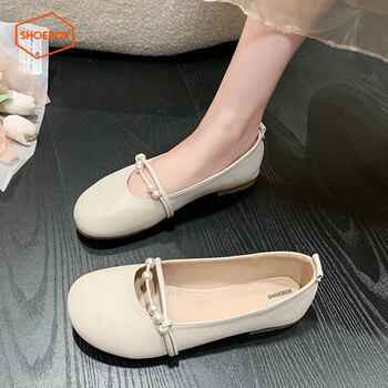 鞋柜达芙妮集团旗下温柔单鞋女夏季24年新款豆豆瓢鞋平底配裙子蛋卷鞋