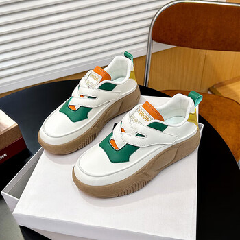 热风小白鞋子女初中学生踩屎感软底防滑轻便跑步鞋运动休闲女米绿米绿