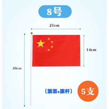 腾澜中国五星红旗党旗旗帜小红旗小装饰手摇旗旗子导游旗杆带旗小彩旗