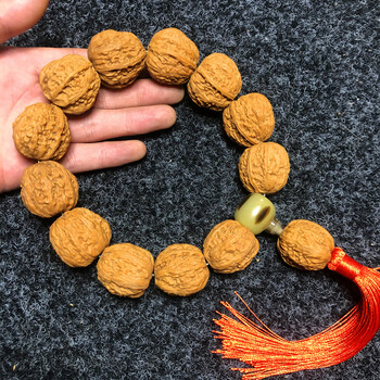 磨盘大肚秋子核桃男士手串18 28mm左右狮子头手持流苏款【图片 价格