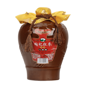 绍兴产黄酒八年陈枸杞红枣酒整箱15l坛装半甜型花雕酒吴越稽山果味